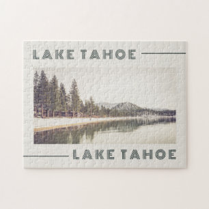 Greetings from Lake Tahoe Retro Style Postcard Jigsaw Puzzle