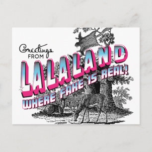Greetings from LALA LAND - where fake is real Postcard
