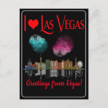 Greetings From Las Vegas at Night Skyline Firework