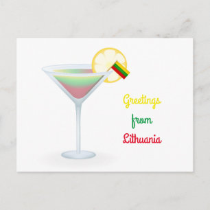 Greetings From Lithuania Cocktail Holiday Card