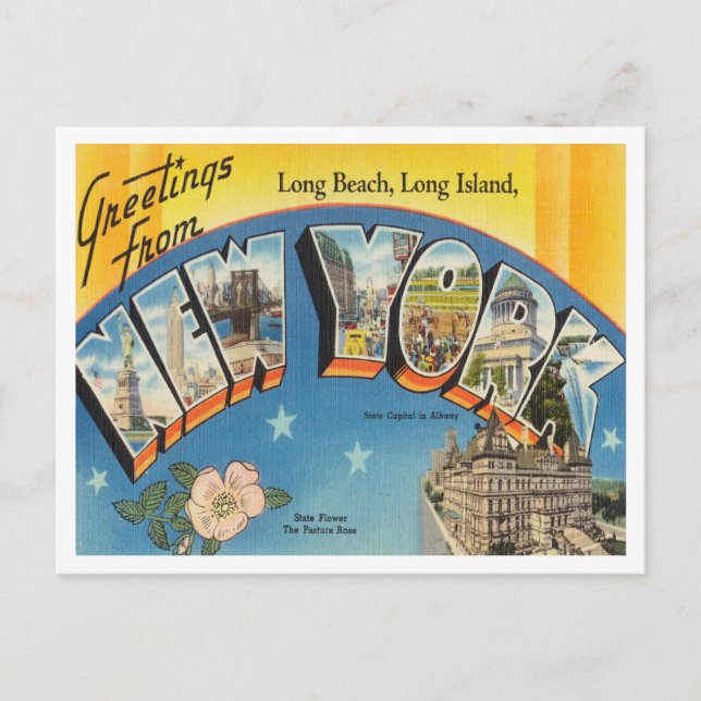 Greetings from Long Beach, Long Island, New York Postcard (Front)