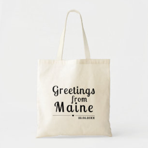 Greetings From Maine - custom Wedding Favours      Tote Bag