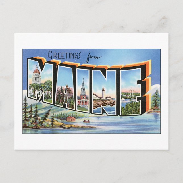 Greetings from Maine Postcard (Front)
