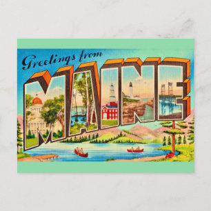 Greetings From Maine Postcard