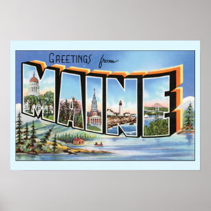 Greetings From Maine Poster