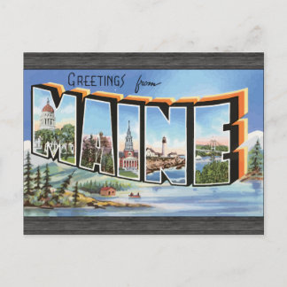 Greetings From Maine, Vintage Postcard
