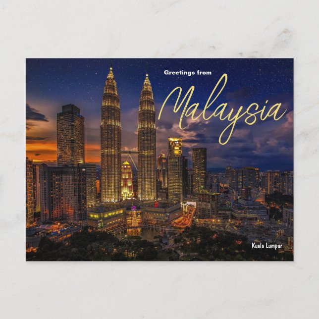 Greetings from Malaysia Kuala Lumpur Postcard (Front)