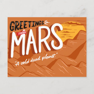 Greetings from Mars Space Travel Humour Postcard