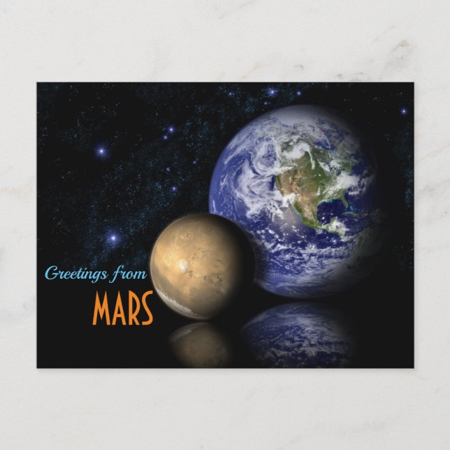 Greetings from Mars To Earth Postcard (Front)