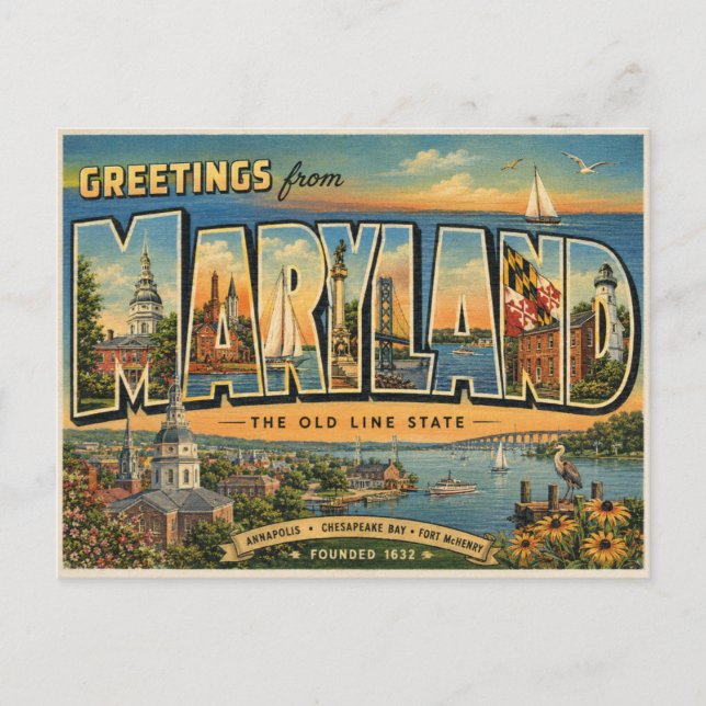Greetings from Maryland Postcard (Front)