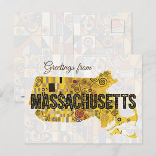 Greetings from Massachusetts Postcard