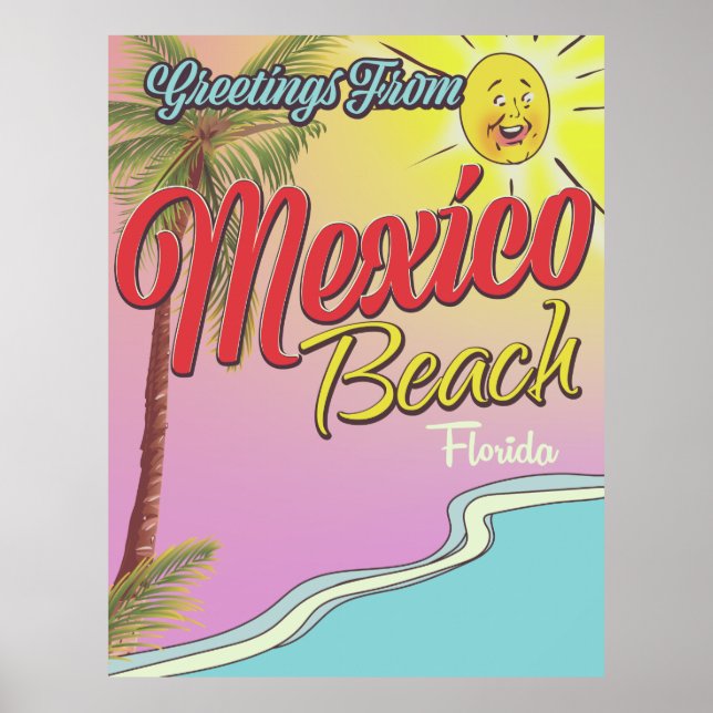 Greetings From Mexico Beach Florida Poster (Front)