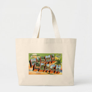 Greetings from Miami Beach, Florida! Large Tote Bag