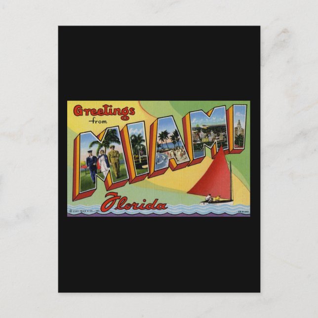 Greetings from Miami Florida Postcard (Front)