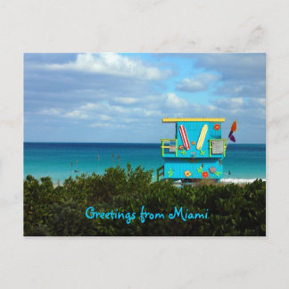 Greetings From Miami Postcard