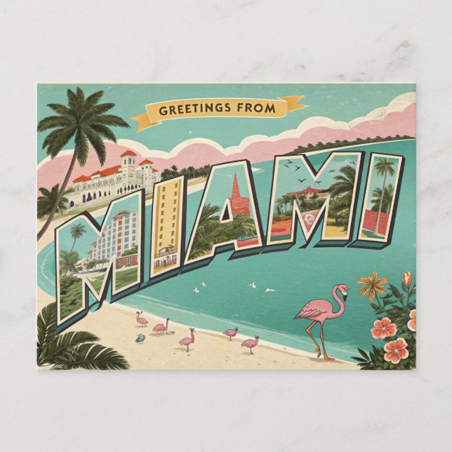 Greetings from Miami Postcard (Front)