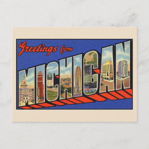 Greetings from Michigan Large Letter Postcard