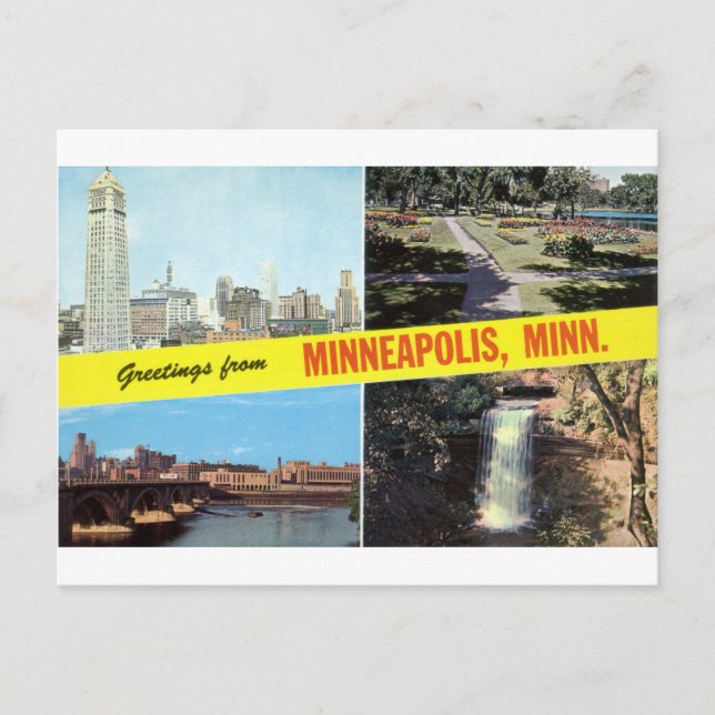 Greetings from Minneapolis 1950s Postcard (Front)