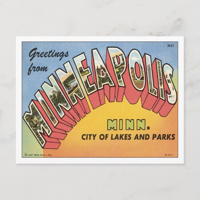 Greetings From Minneapolis Postcard (Front)