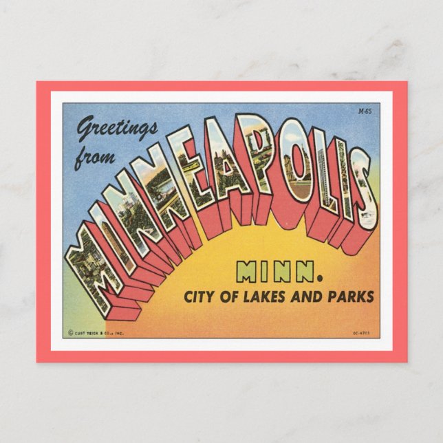Greetings From Minneapolis Postcard (Front)