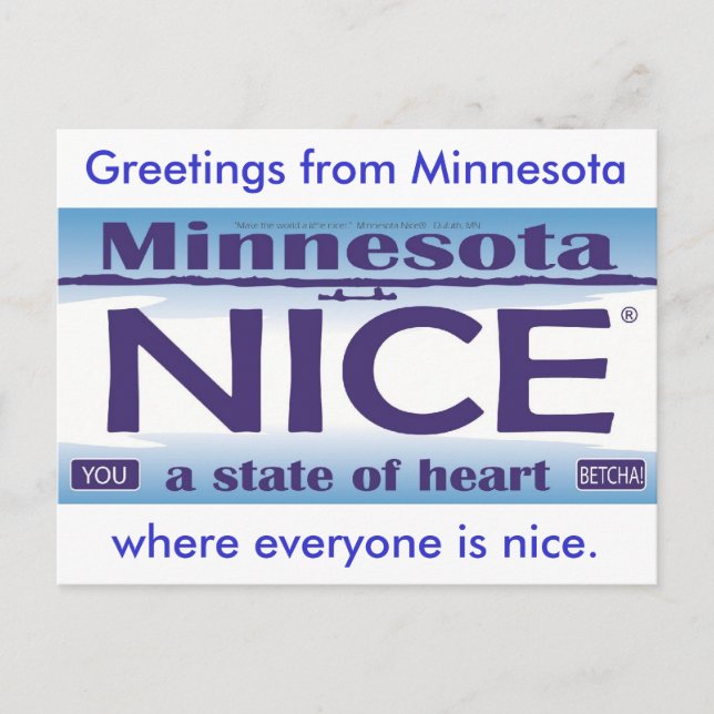 Greetings from Minnesota NIce Postcard (Front)