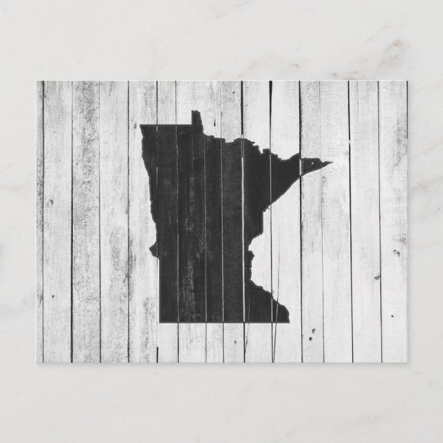 Greetings From Minnesota Rustic Wooden Postcard (Front)