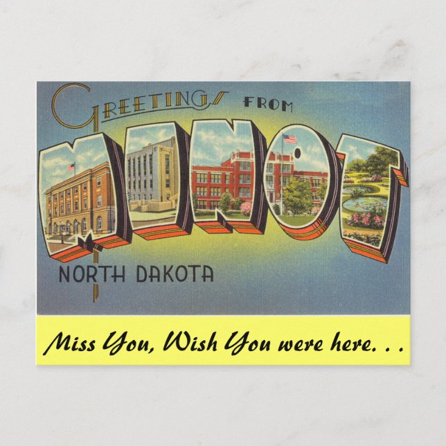 Greetings from Minot Postcard (Front)