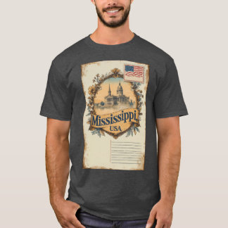 Greetings from Mississippi USA Vintage Travel Retr T-Shirt