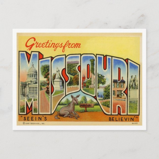 Greetings From Missouri Postcard (Front)