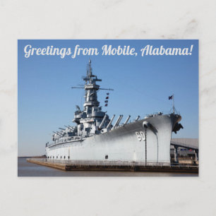 Greetings From Mobile, Alabama, BB-60 Postcard