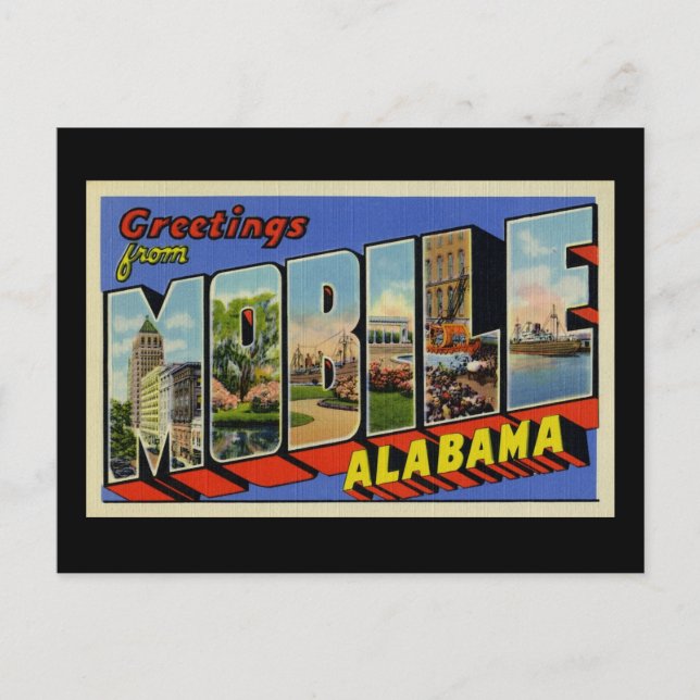 Greetings from Mobile Alabama Postcard (Front)