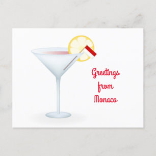 Greetings From Monaco Cocktail Holiday Card