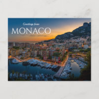 Greetings from Monaco Postcard