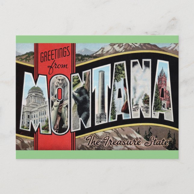 Greetings from Montana Travel Postcard (Front)