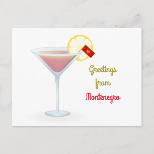 Greetings From Montenegro Cocktail Holiday Card