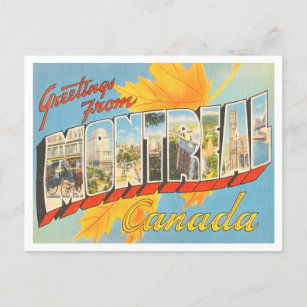 Greetings from Montreal, Canada Vintage Travel Postcard