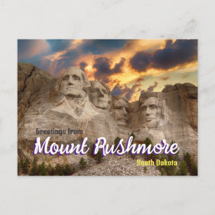 Greetings from Mount Rushmore South Dakota Postcard