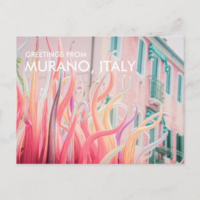 Greetings from Murano Italy Postcard (Front)