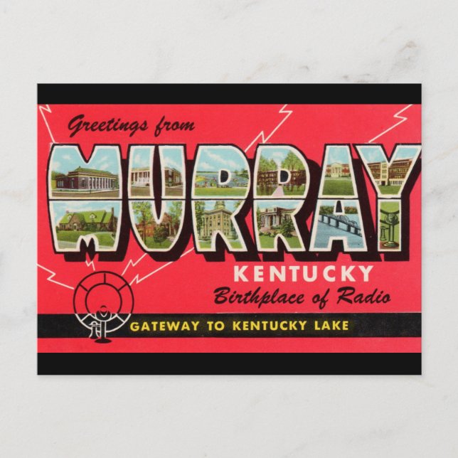 Greetings from Murray Kentucky Travel Postcard (Front)