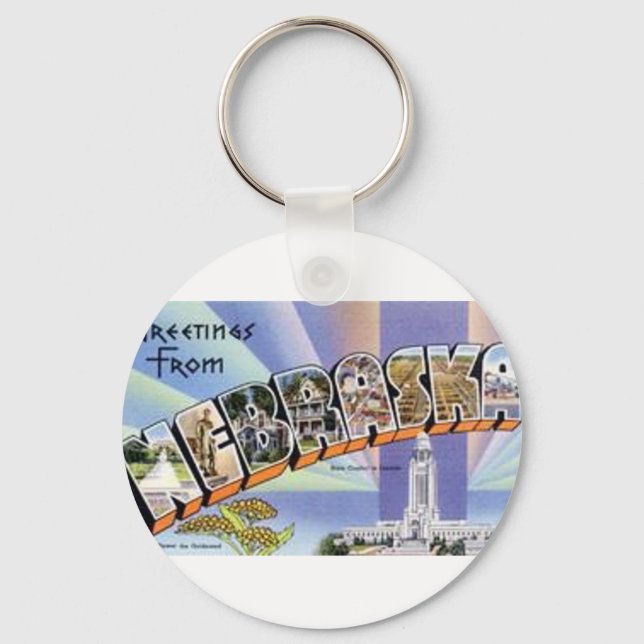 Greetings From Nebraska Key Ring (Front)