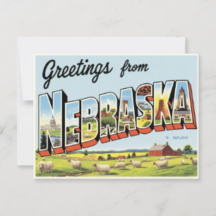 Greetings from Nebraska Vintage Postcard