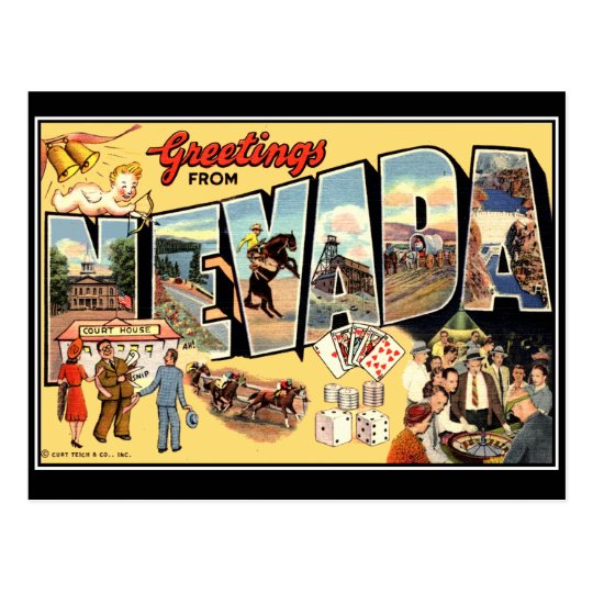 Greetings from Nevada Vintage Postcard
