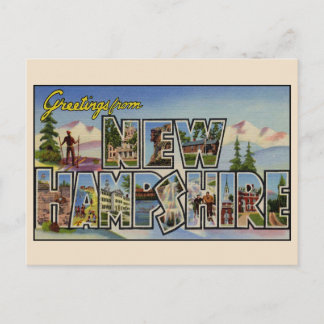 Greetings from New Hampshire Large Letter Postcard