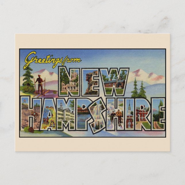 Greetings from New Hampshire Large Letter Postcard (Front)