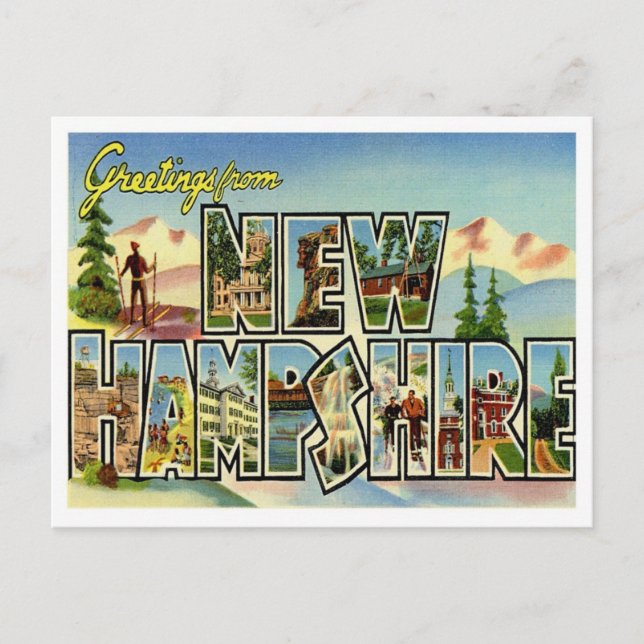 Greetings From New Hampshire Vintage Postcard (Front)