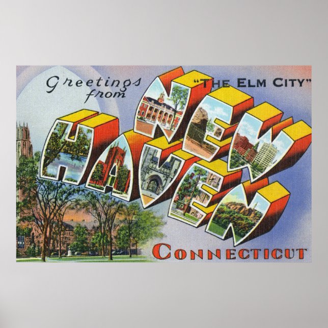Greetings From New Haven, CT Poster (Front)