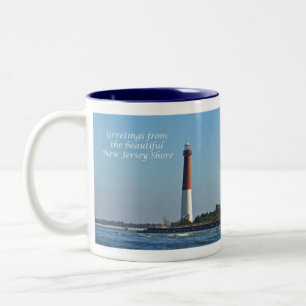 Greetings From New Jersey - Barnegat Light Two-Tone Coffee Mug