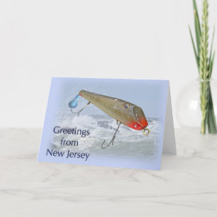 Greetings From New Jersey Fishing Lure Card