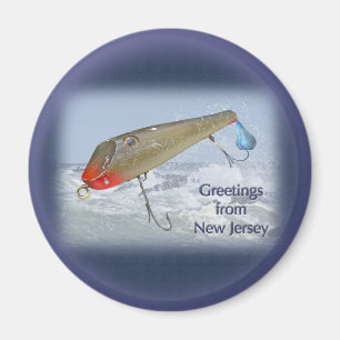 Greetings From New Jersey Fishing Lure Magnet