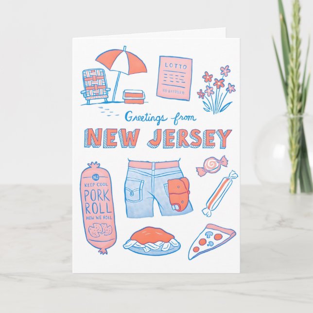 Greetings From New Jersey Letterpress Card (Front)